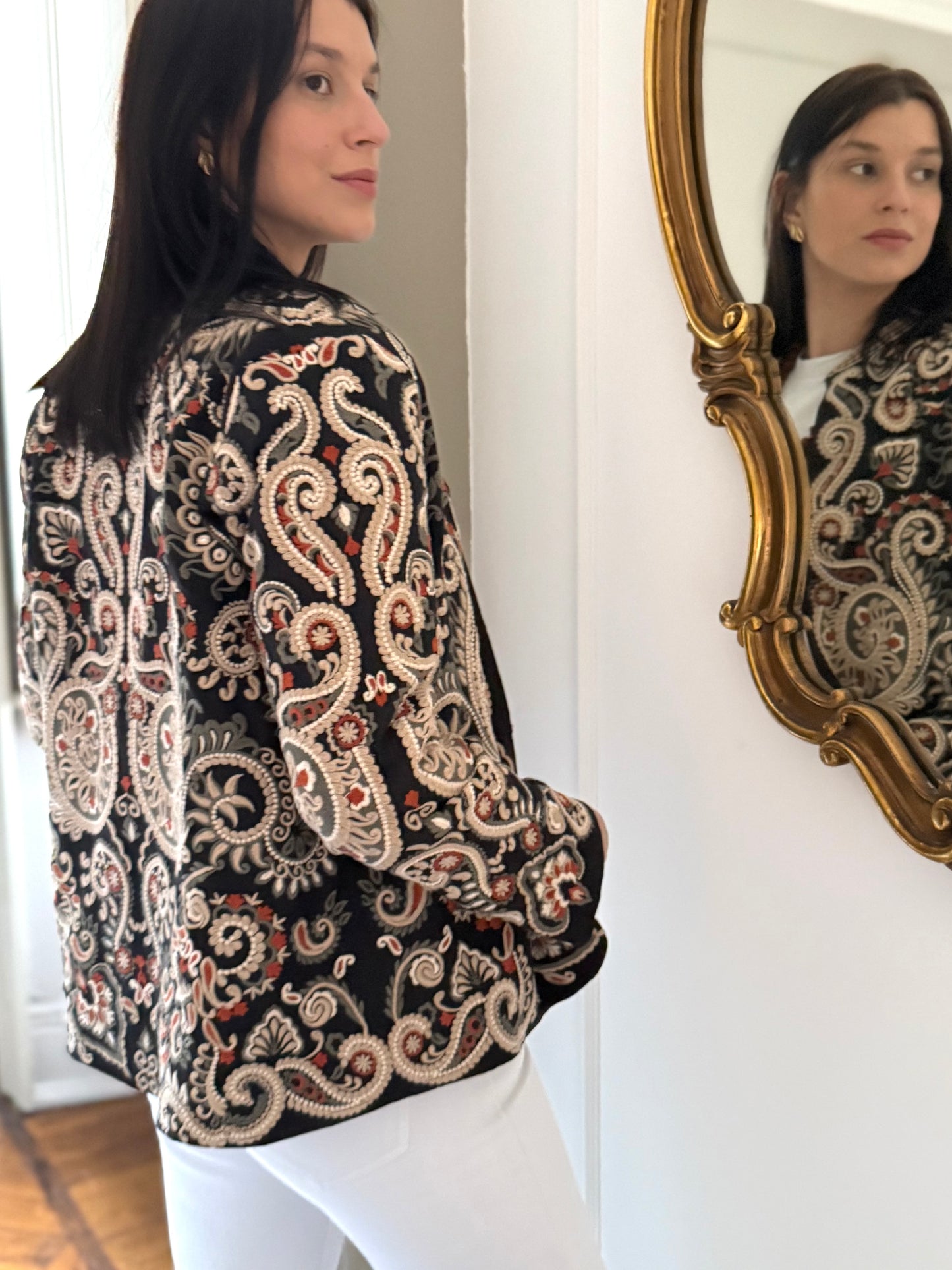 Leila Jacket Embroidered -  Black