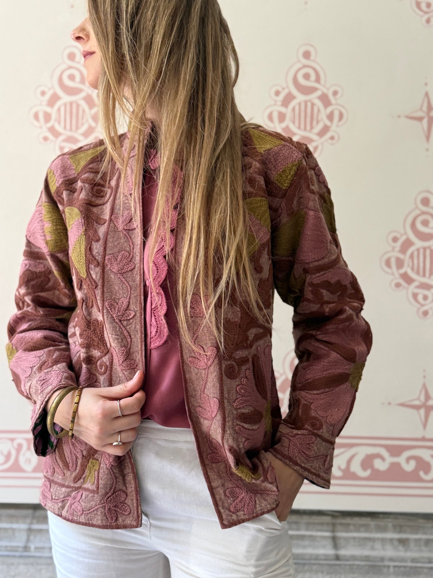 Cotton Suzani Jacket Embroidered Reversible