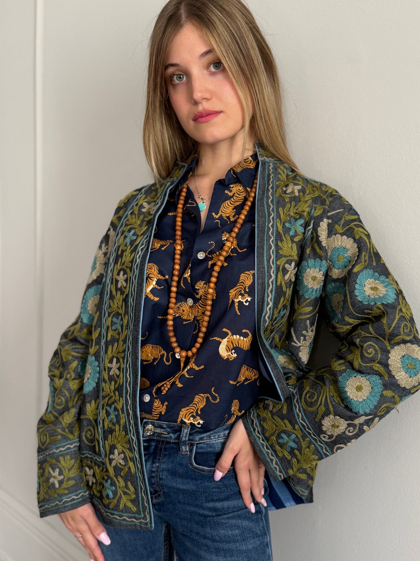 Cotton Shirt - Chinese Tiger Blue