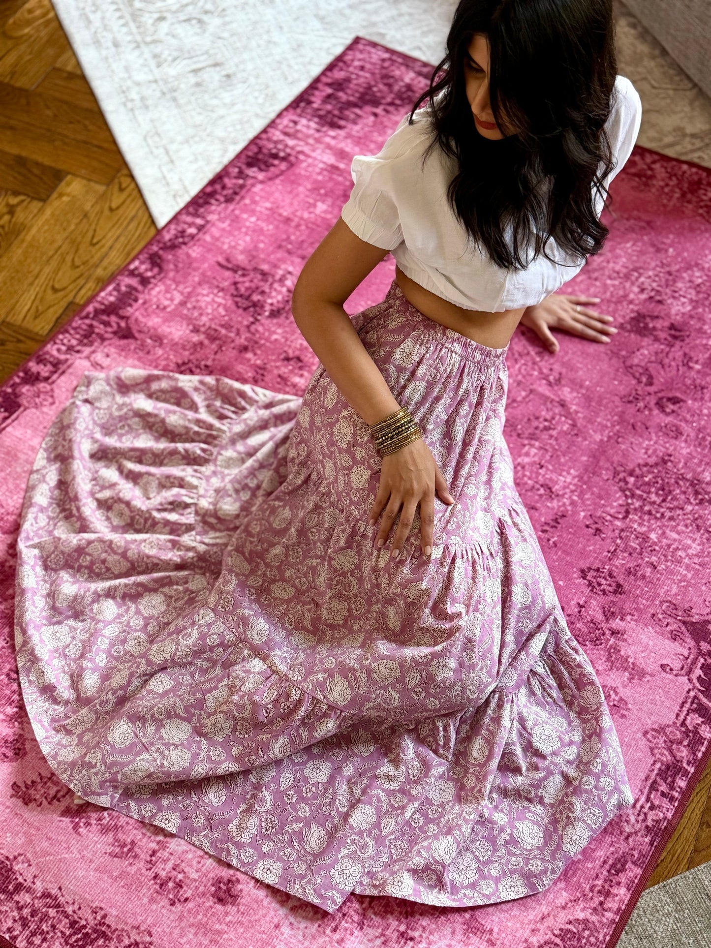 Divina Long Flounced Skirt