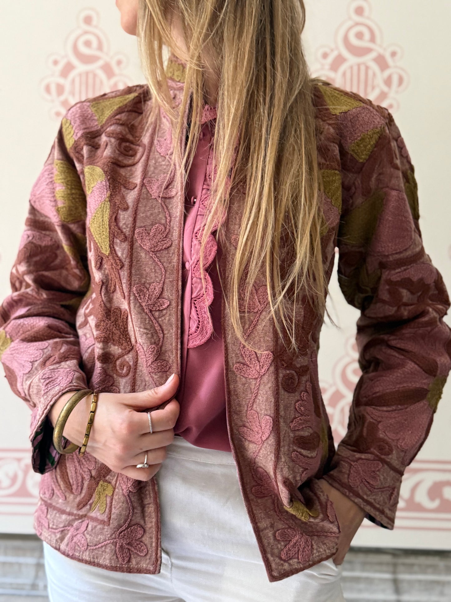 Cotton Suzani Jacket Embroidered Reversible