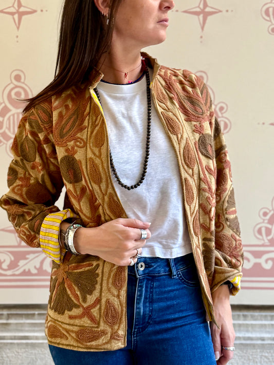 Cotton Suzani Jacket Embroidered Reversible