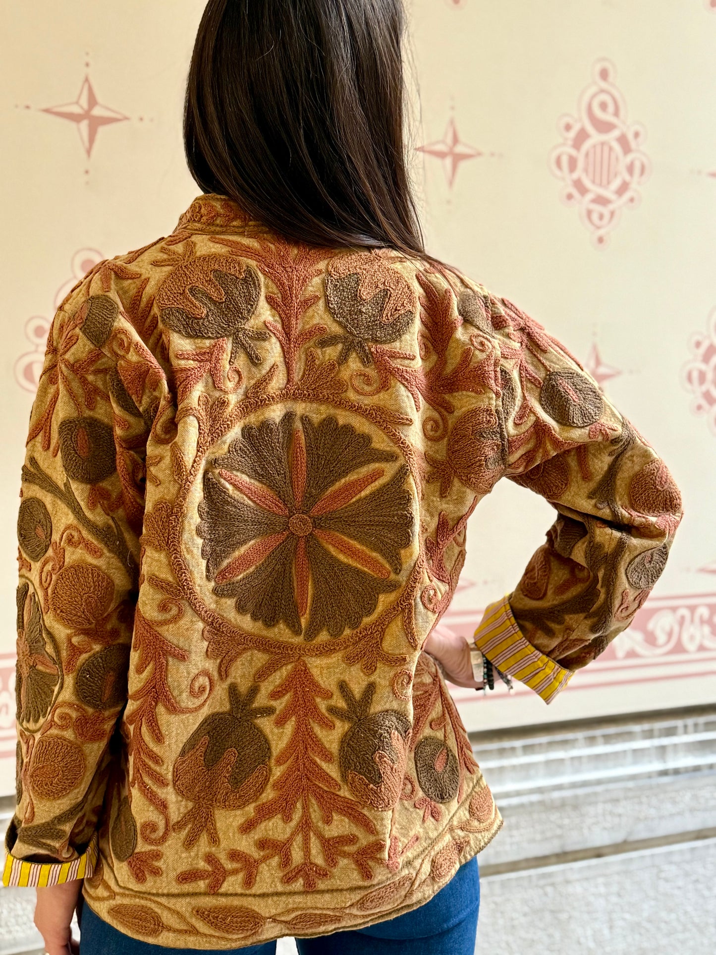 Cotton Suzani Jacket Embroidered Reversible