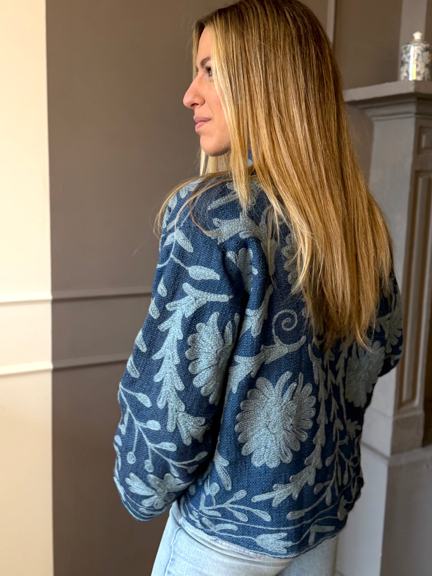 Suzani Giacca in cotone ricamato