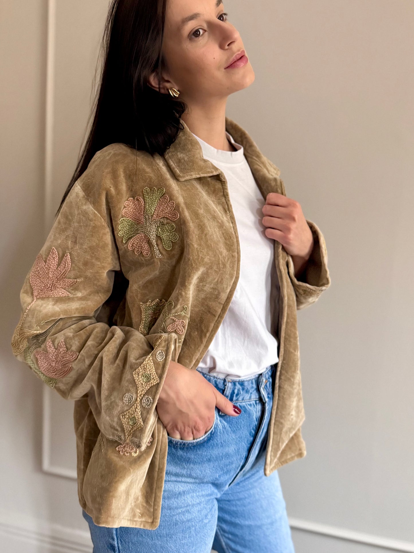 Priya Velvet Jacket Hand Embroidered