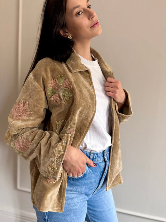 Priya Velvet Jacket Hand Embroidered