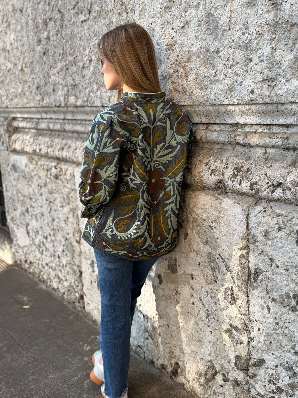 Denim Suzani Jacket Embroidered - limited edition