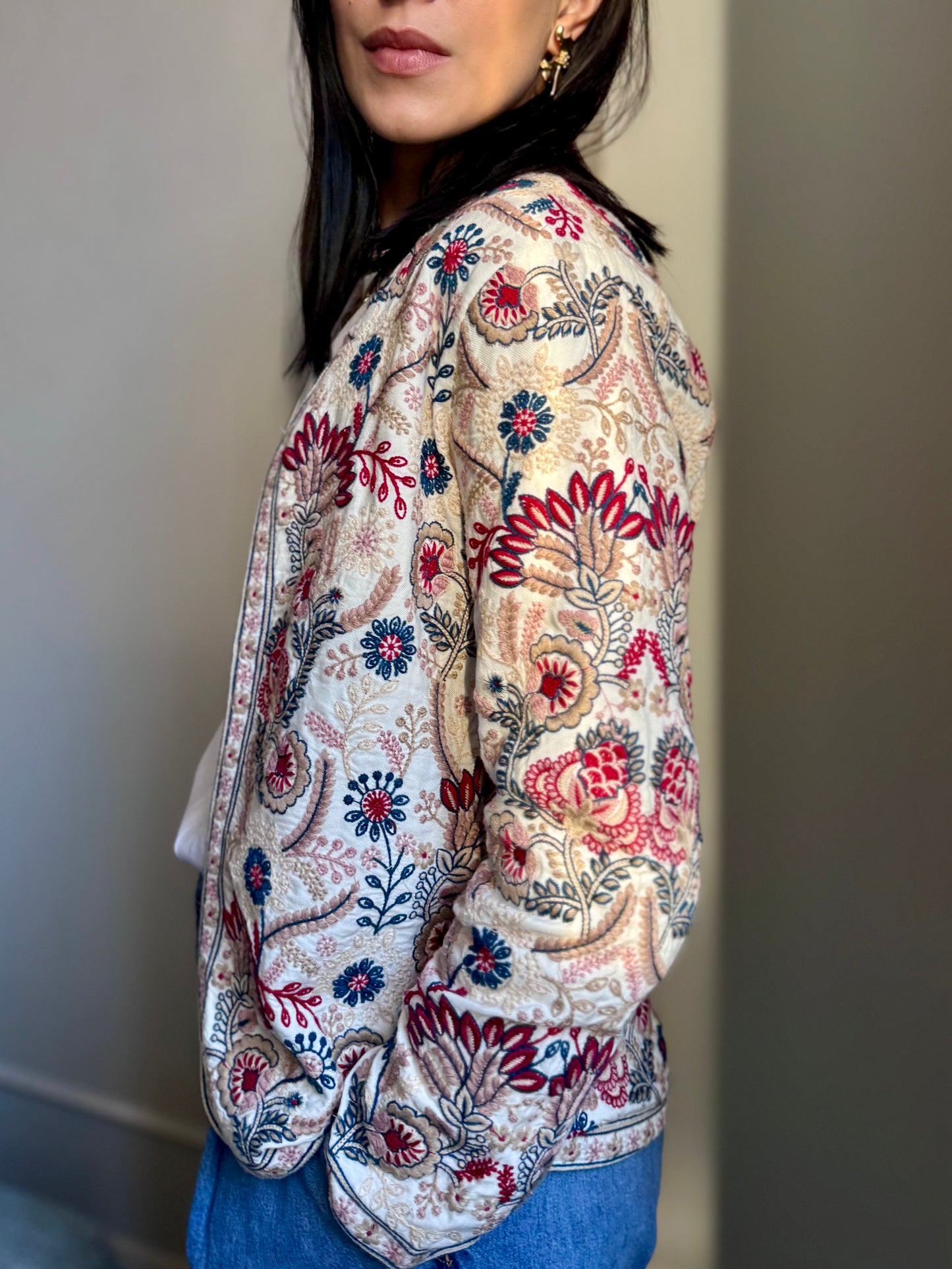 Leila Jacket Embroidered - White