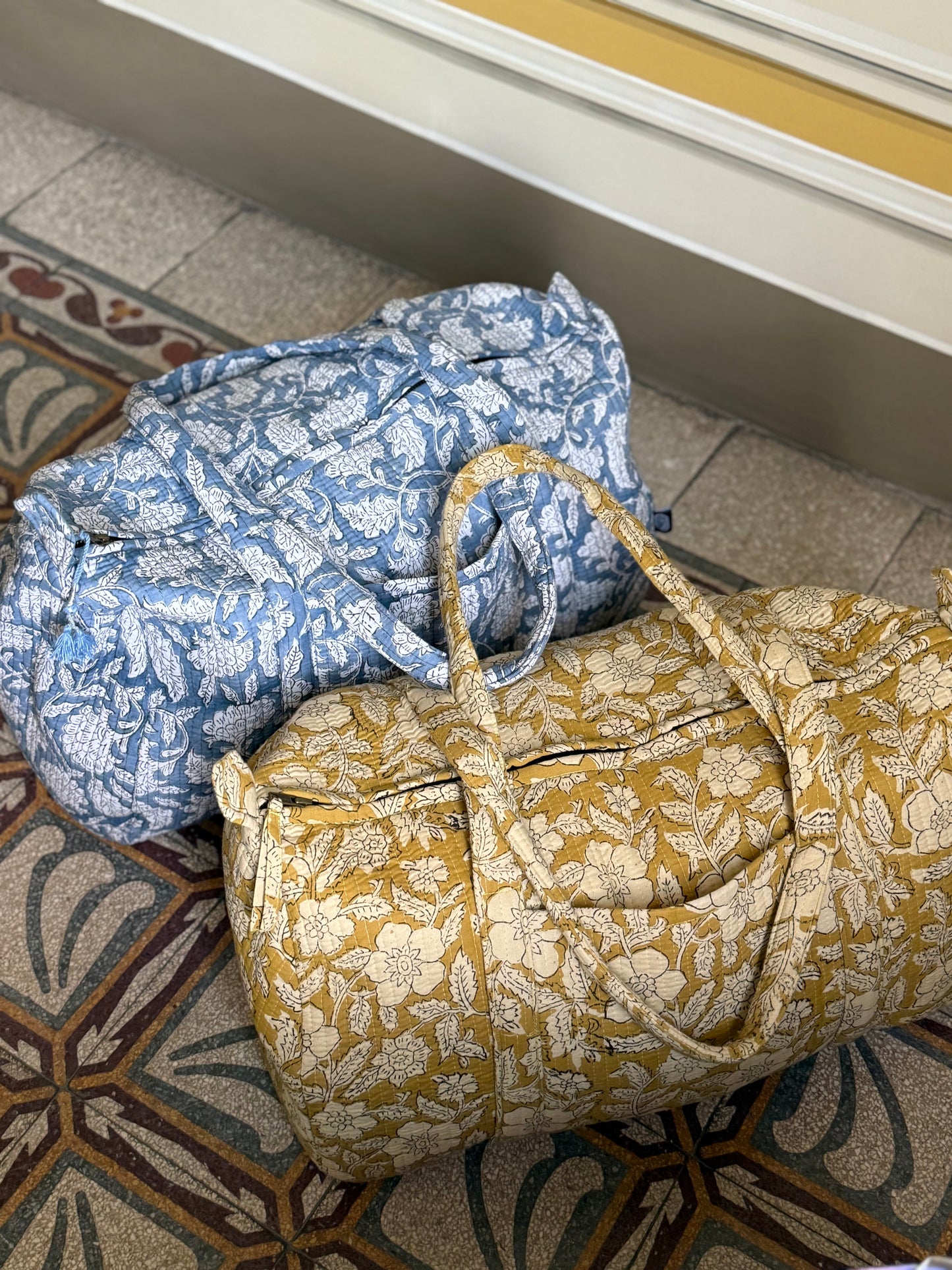 Quilted organic cotton Duffle Bag