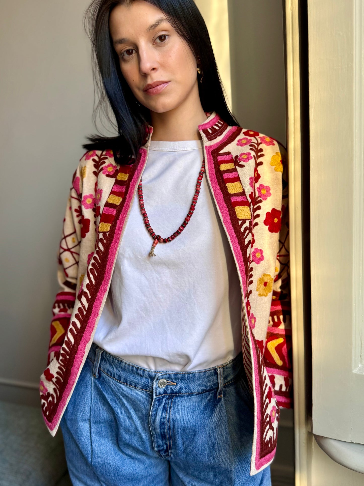 Cotton Bloom Suzani Jacket Embroidered