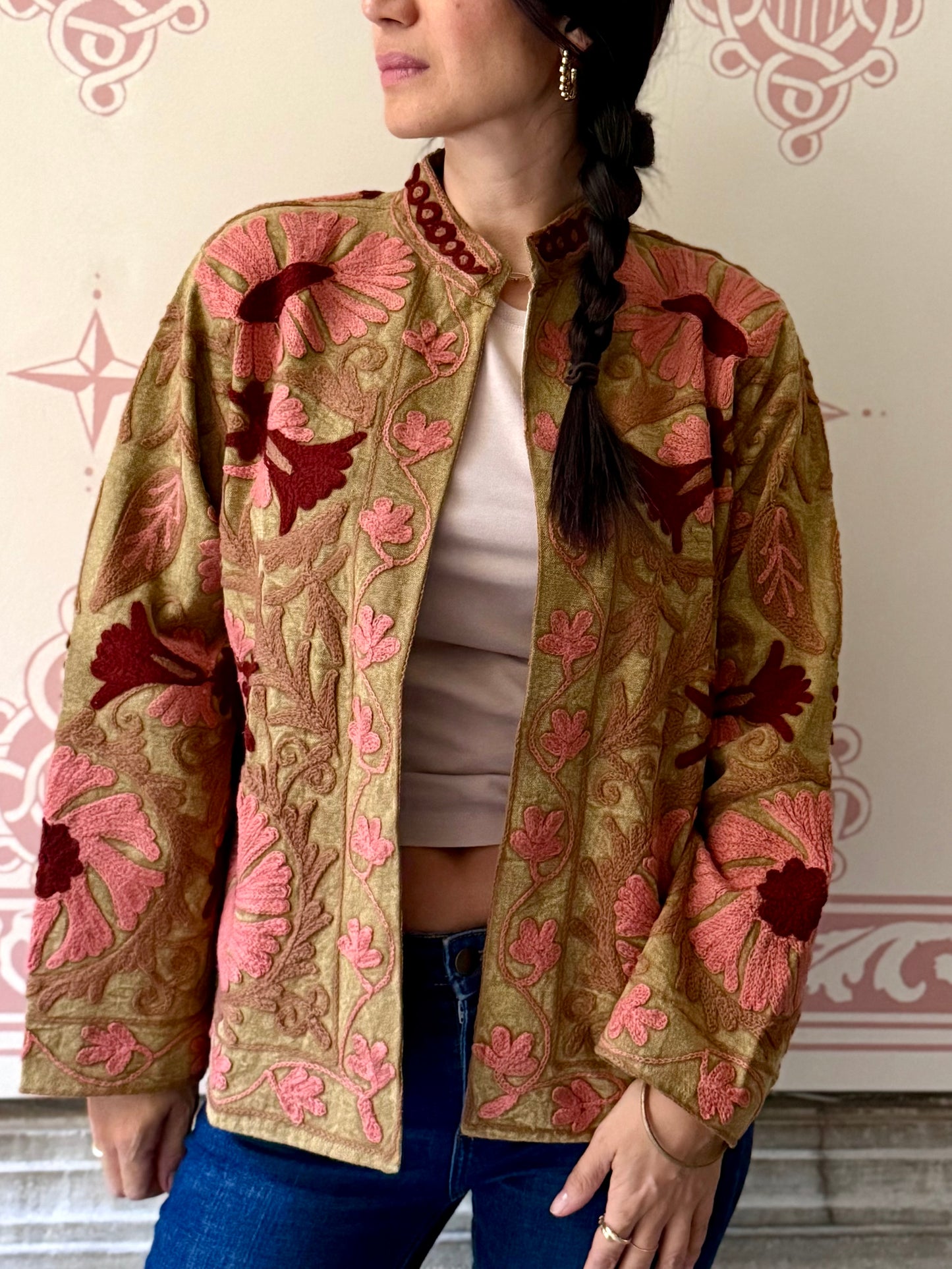 Cotton Suzani Jacket Embroidered Reversible