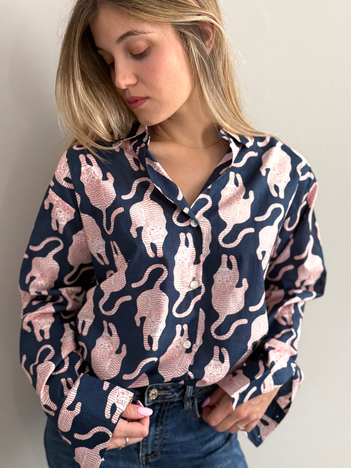 Cotton Shirt - Tibetan Tiger Blue