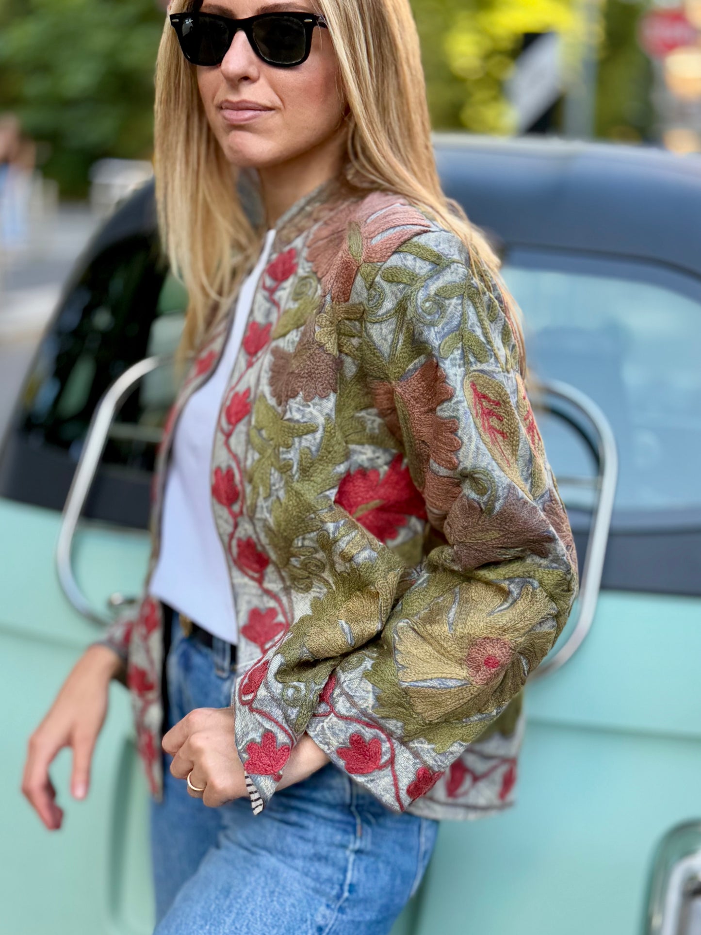 Cotton Suzani Jacket Embroidered Reversible