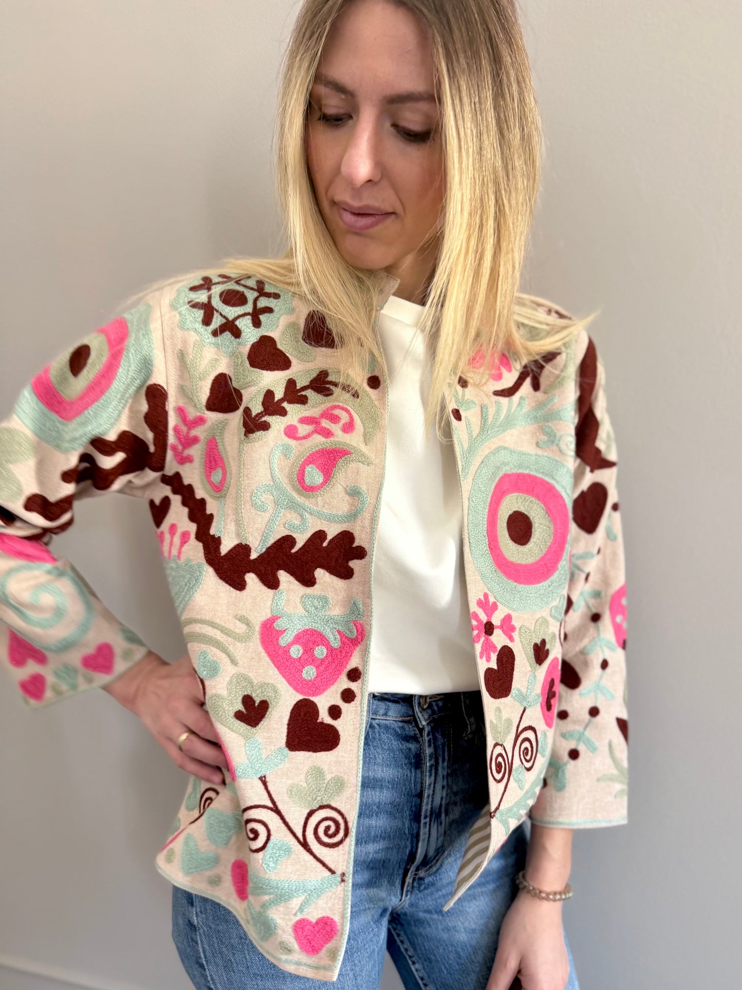 Cotton Boho Jacket Embroidered
