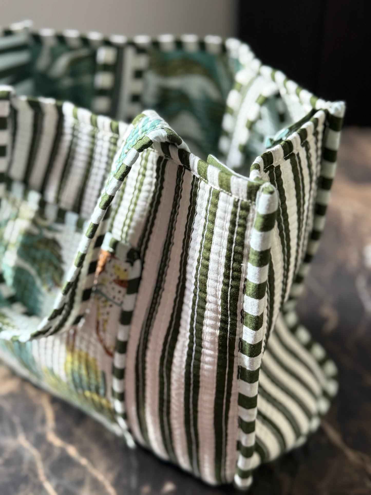 Mini Cotton Quilted Tote Bag