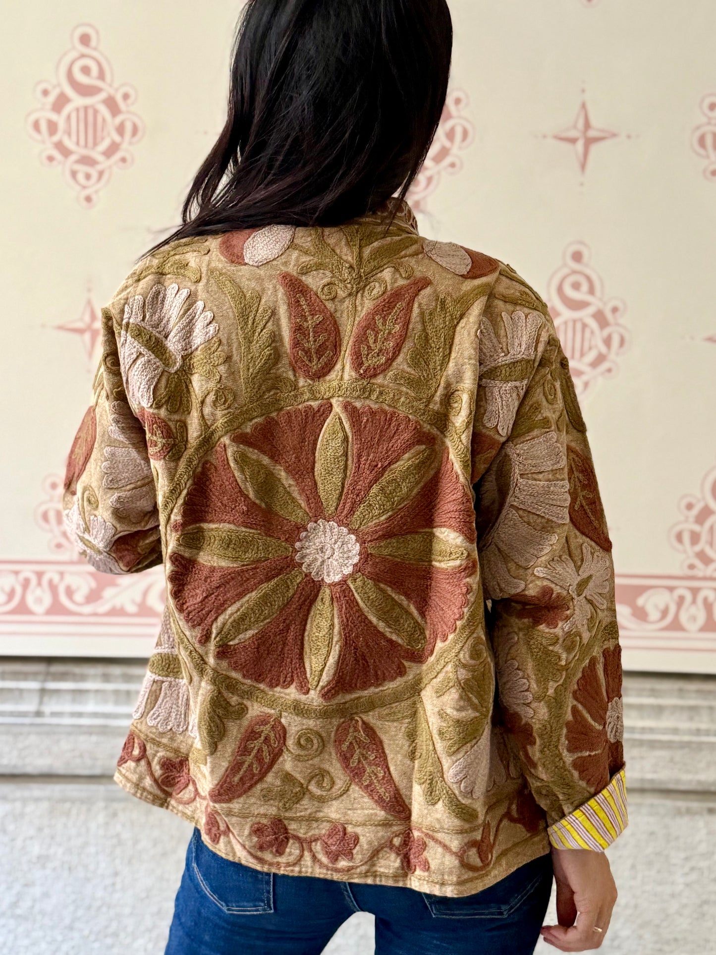 Cotton Suzani Jacket Embroidered Reversible