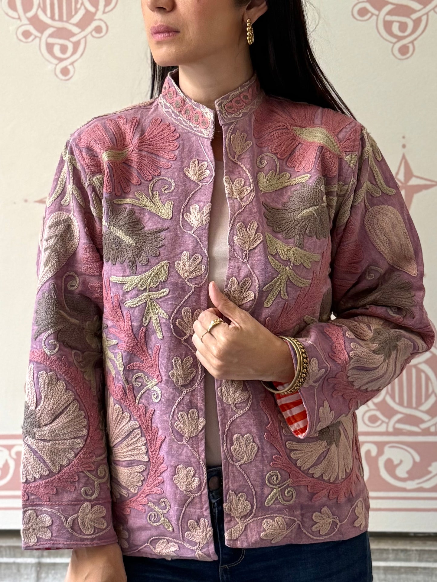 Cotton Suzani Jacket Embroidered Reversible