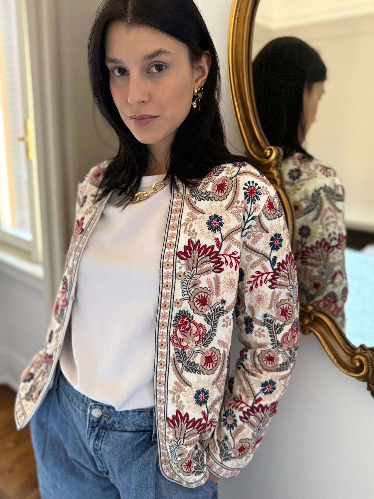 Leila Jacket Embroidered - White