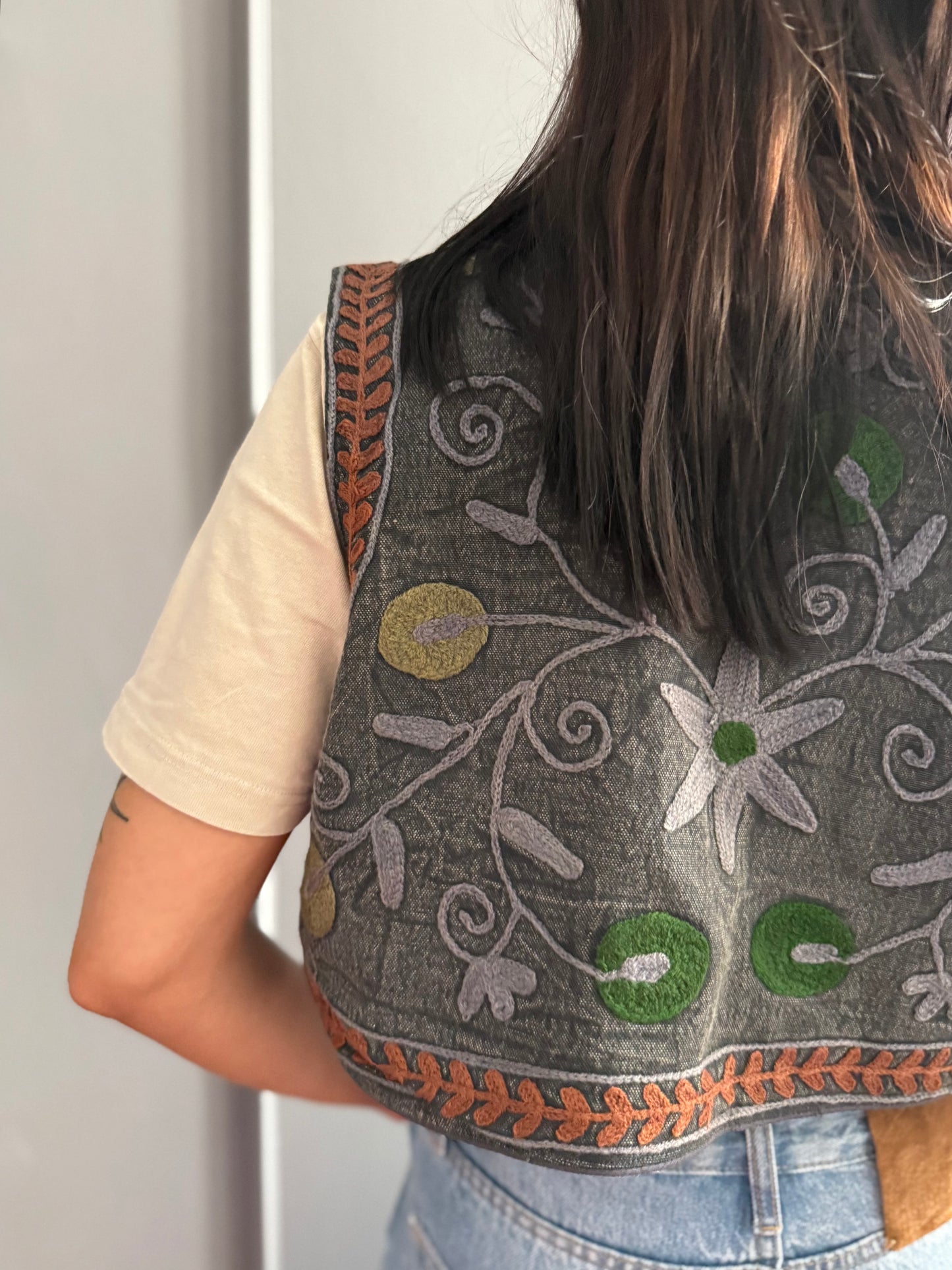 Cotton Boho Embroidered Vest
