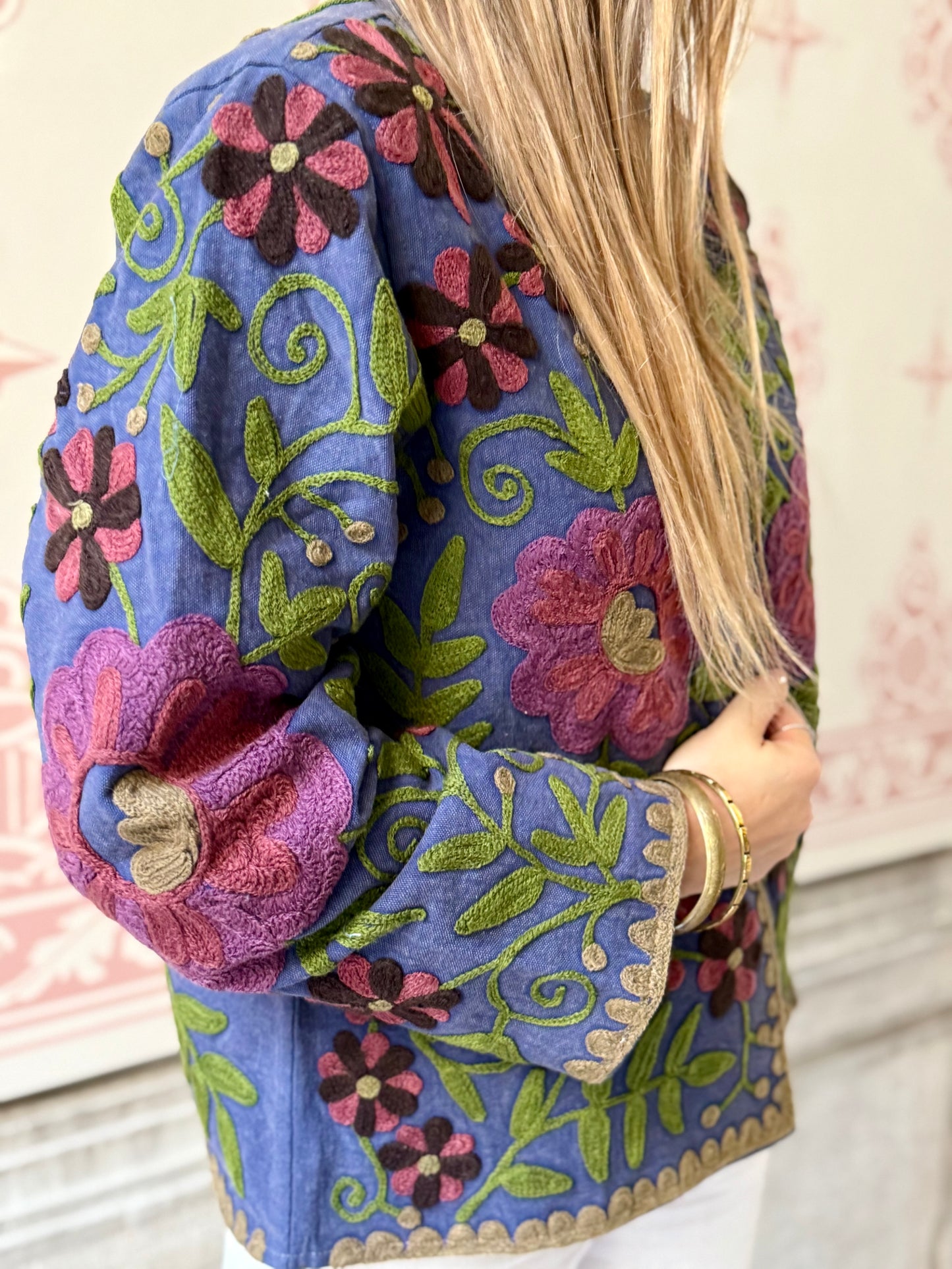 Cotton Suzani Jacket Embroidered Reversible