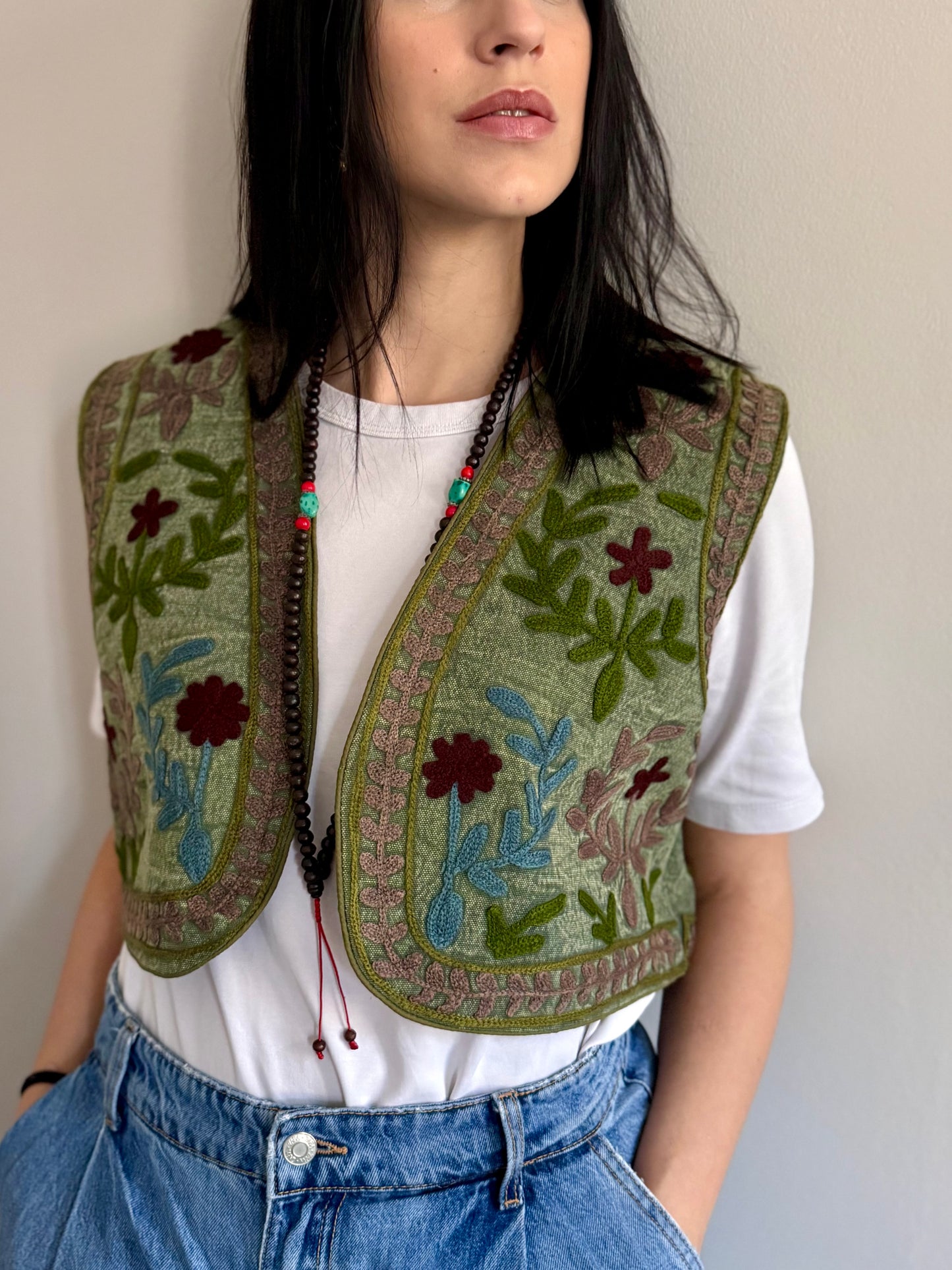 Cotton Boho Embroidered Vest
