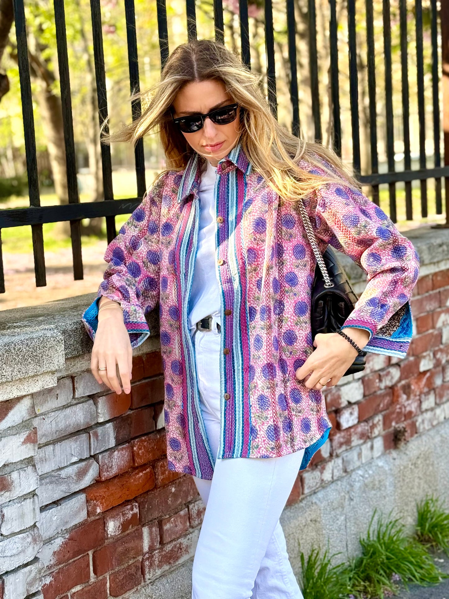 Old Kantha Over Shirt Jacket - handmade