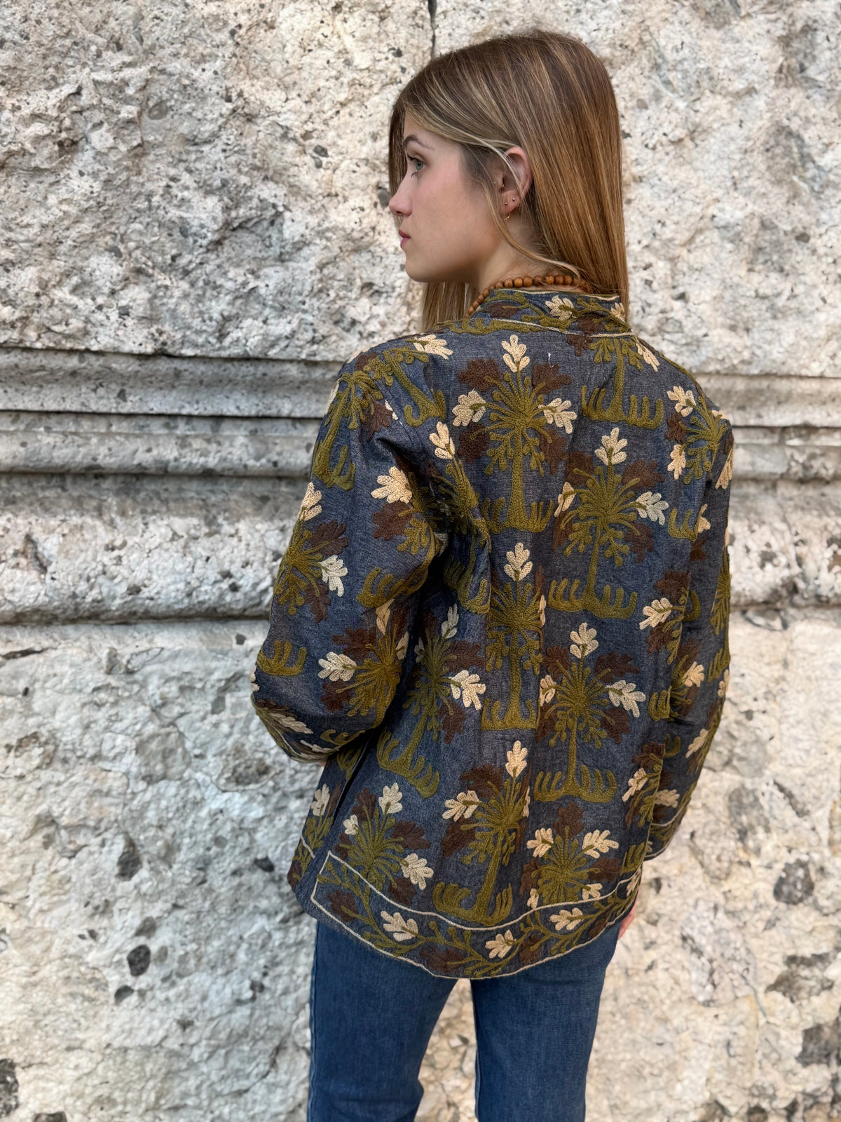 Denim Suzani Jacket Embroidered - limited edition