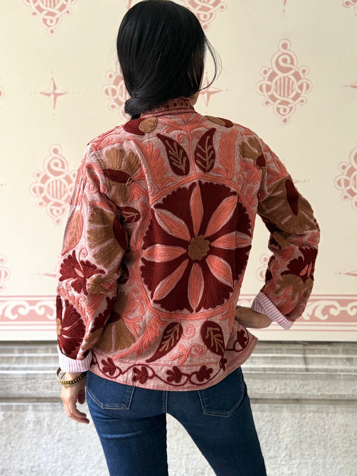 Cotton Suzani Jacket Embroidered Reversible