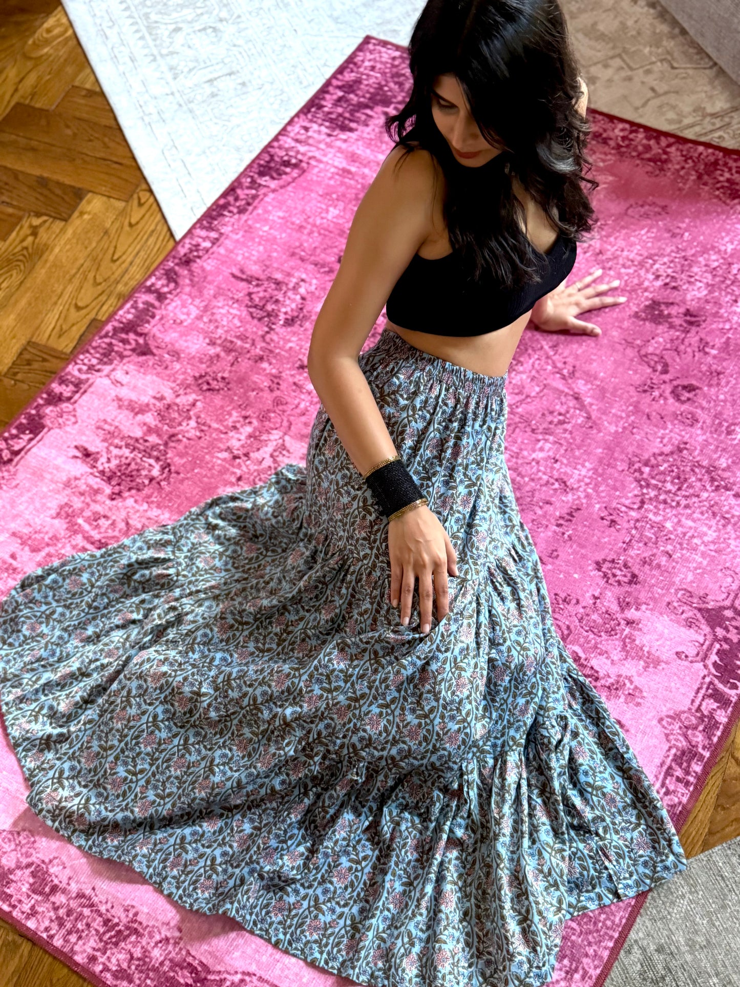 Divina Long Flounced Skirt