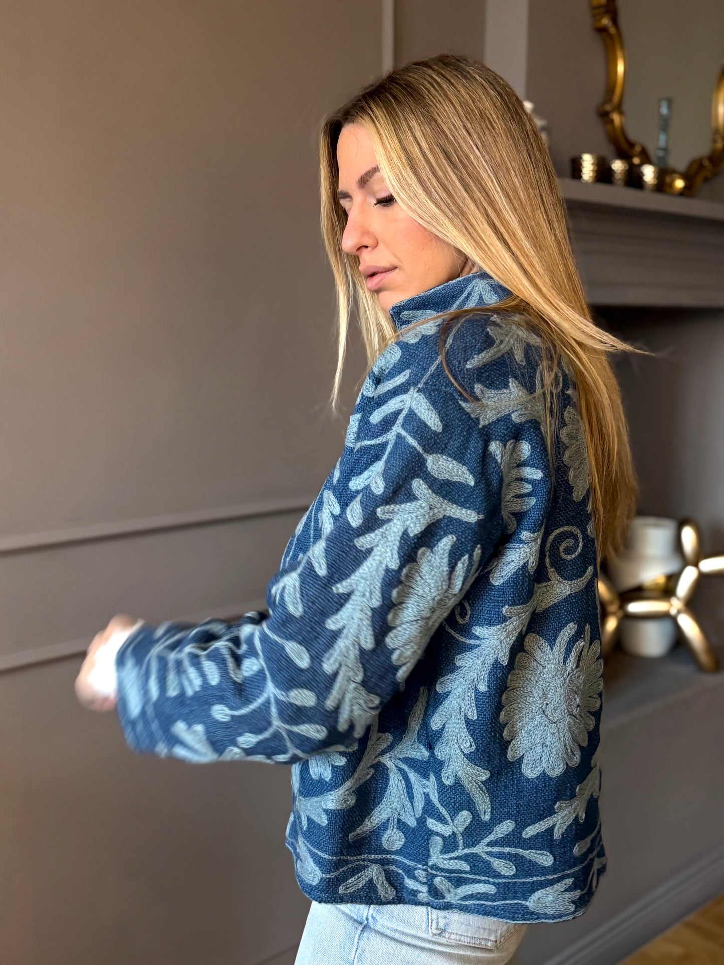 Suzani Giacca in cotone ricamato