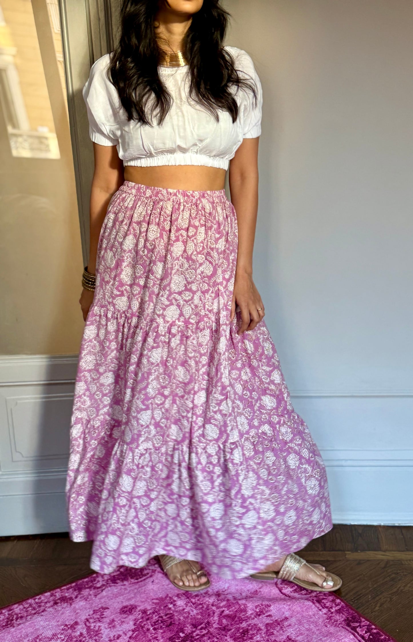 Divina Long Flounced Skirt