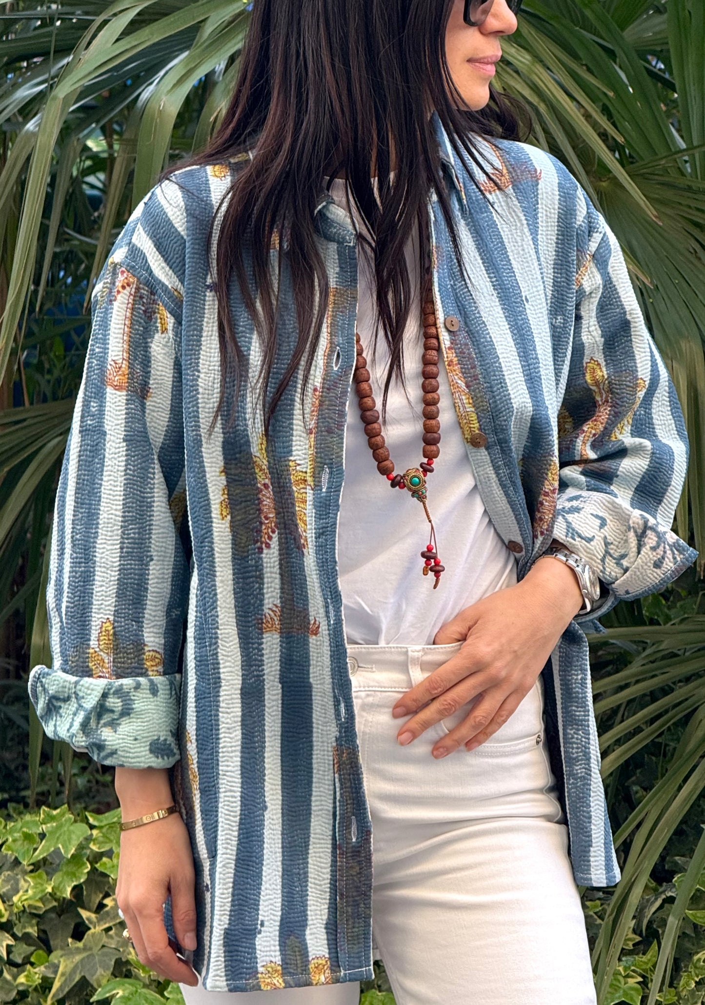 Old Kantha Over Shirt Jacket - handmade