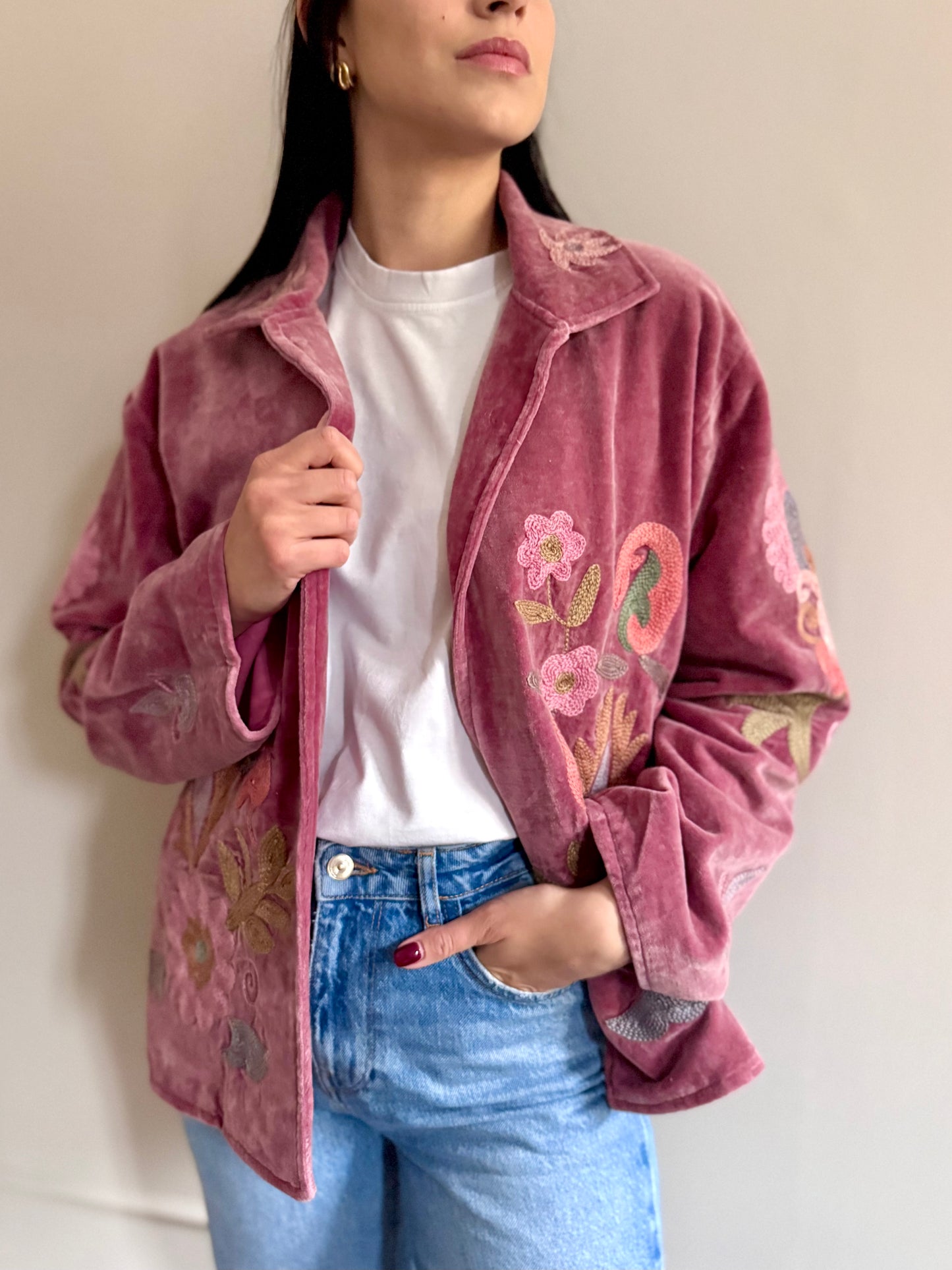 Priya Velvet Jacket Hand Embroidered