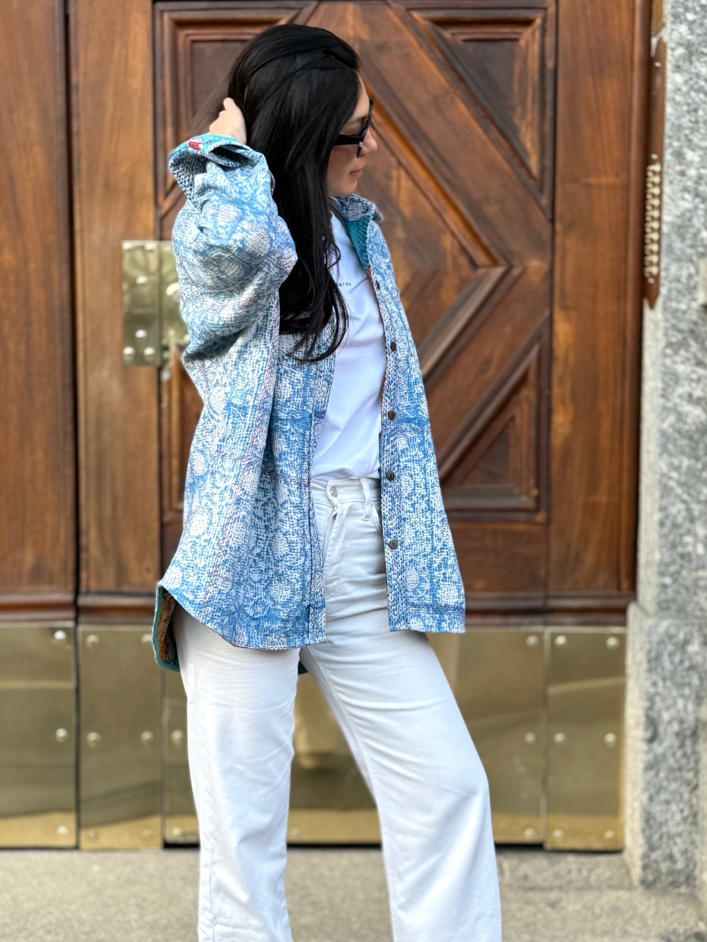 Old Kantha Over Shirt Jacket - handmade