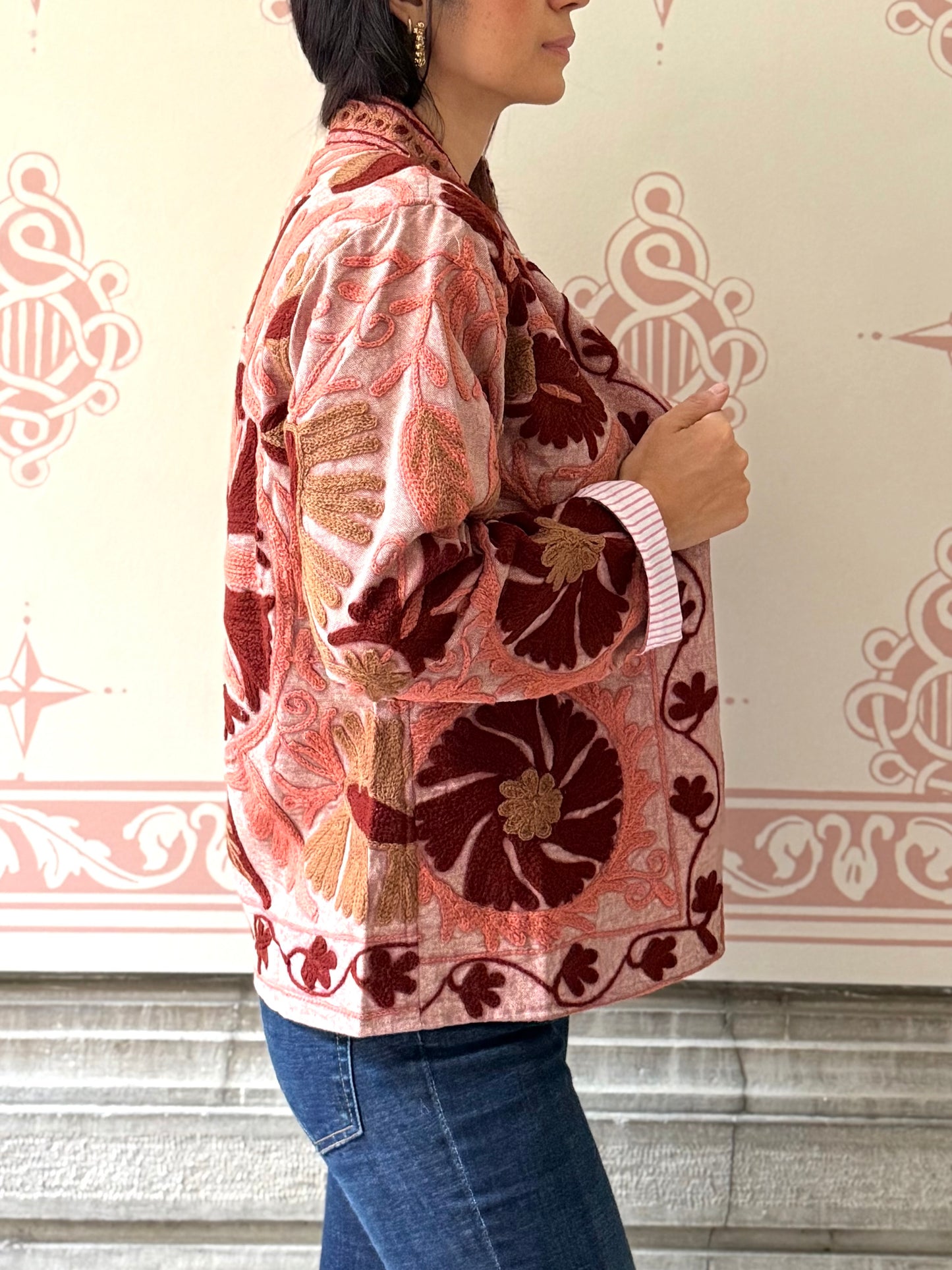 Cotton Suzani Jacket Embroidered Reversible