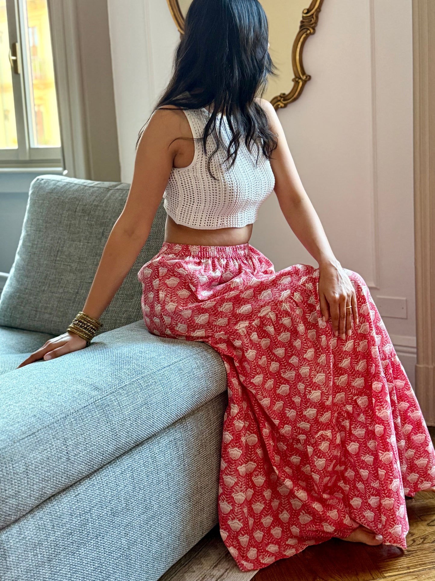 Divina Long Flounced Skirt