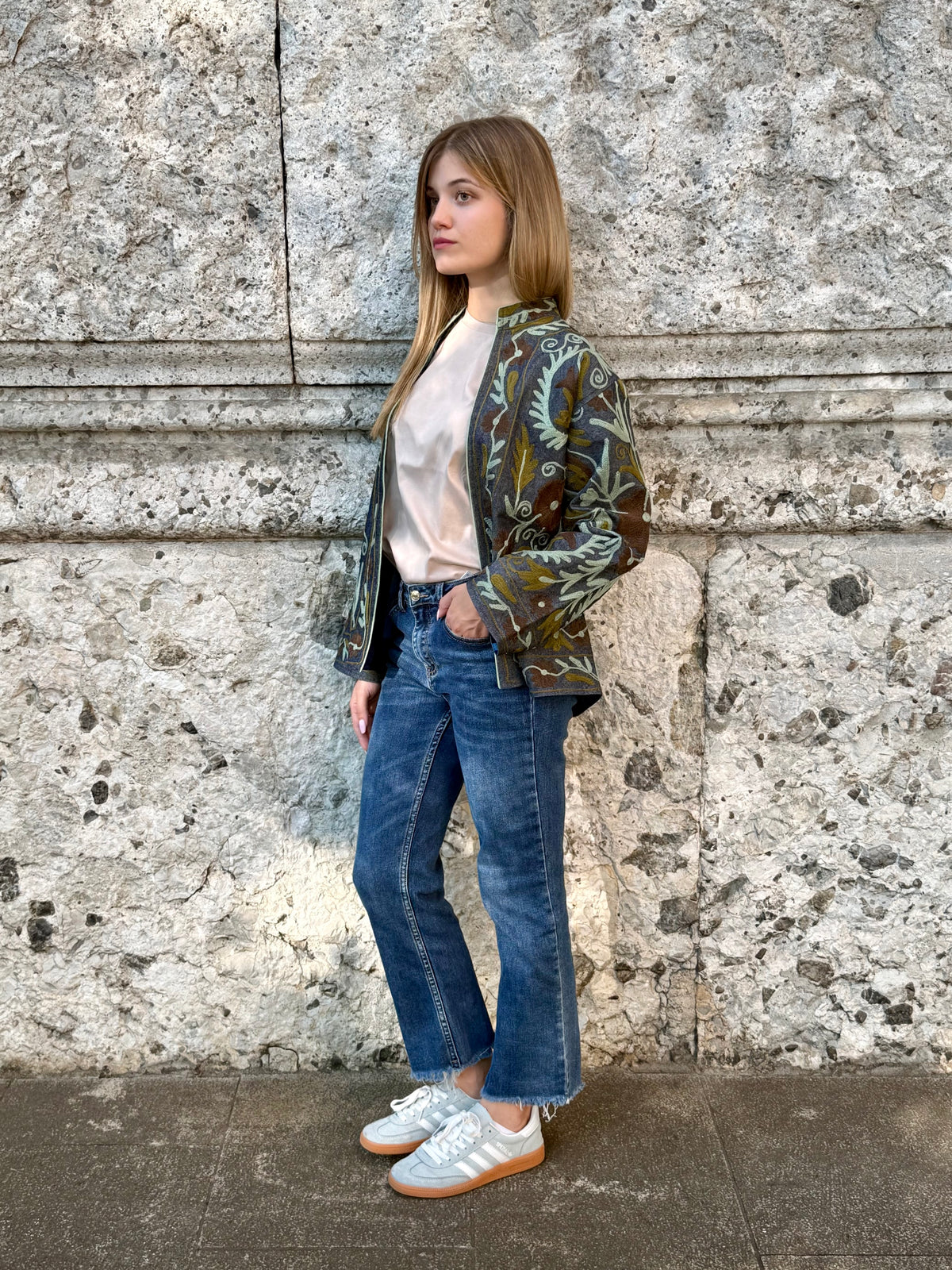 Denim Suzani Jacket Embroidered - limited edition
