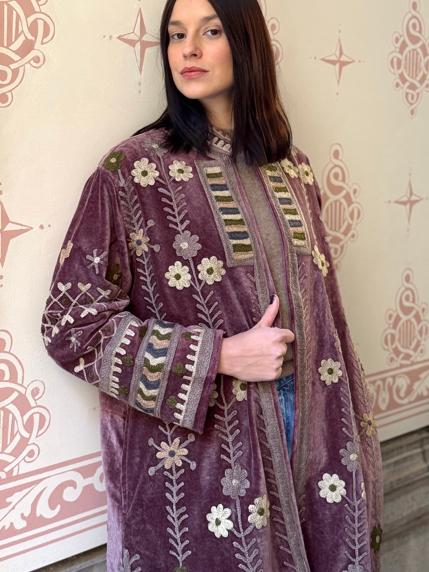 Velvet Embroidered Coat