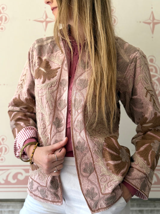 Cotton Suzani Jacket Embroidered Reversible