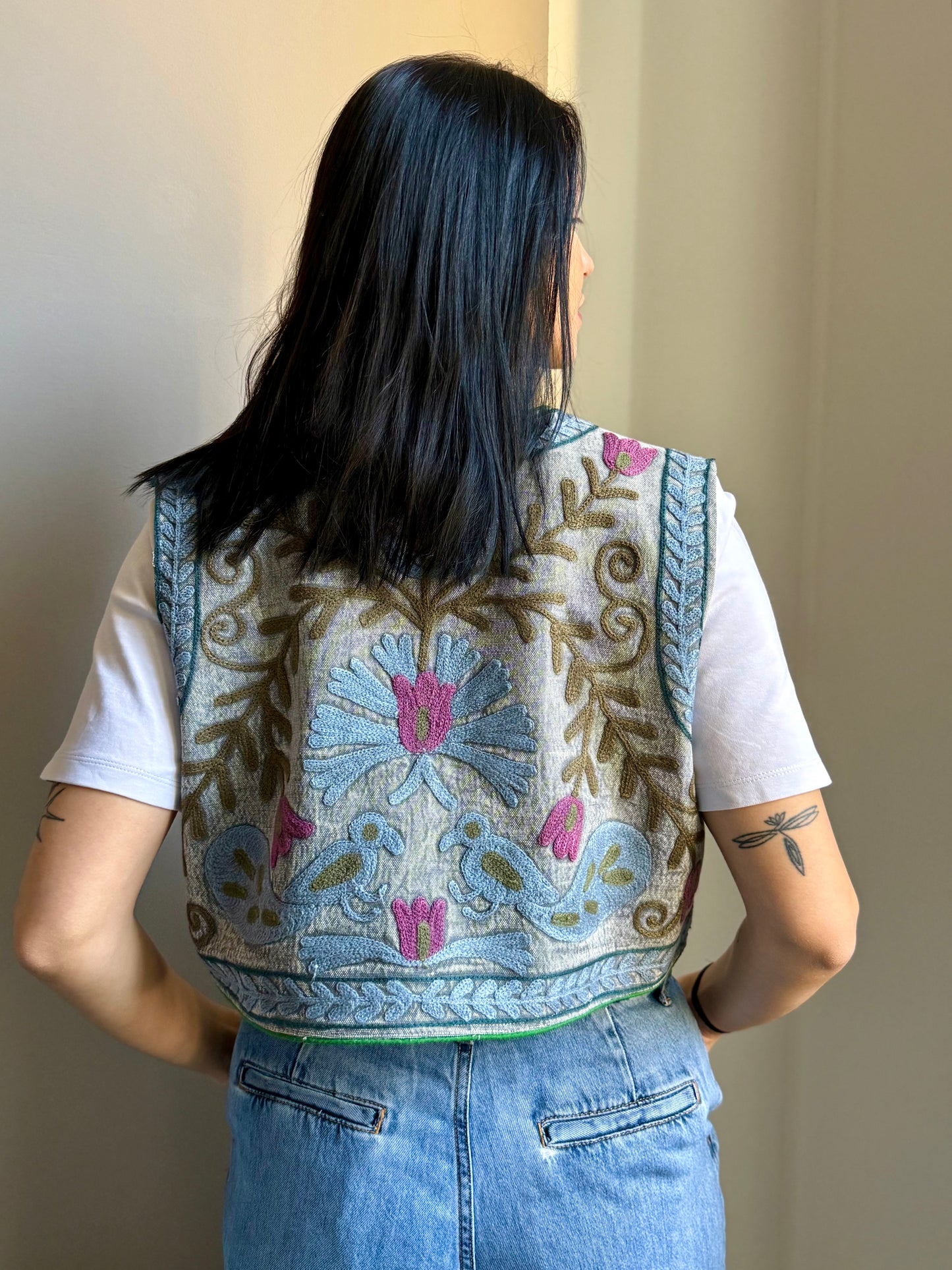 Cotton Boho Embroidered Vest