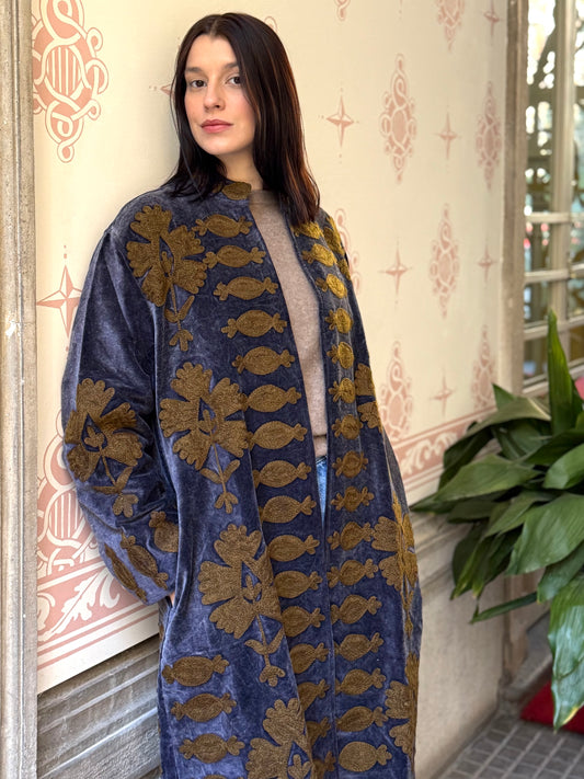 Velvet Embroidered Coat