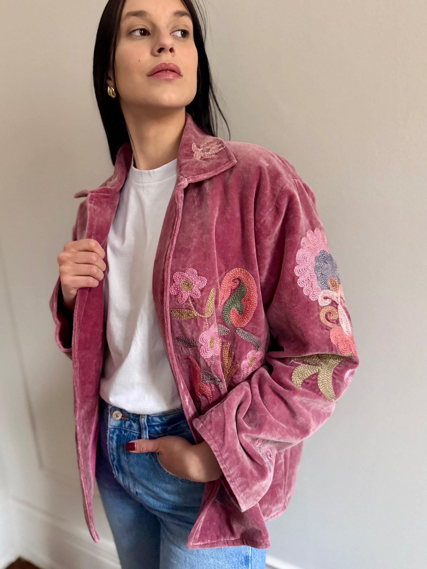 Priya Velvet Jacket Hand Embroidered