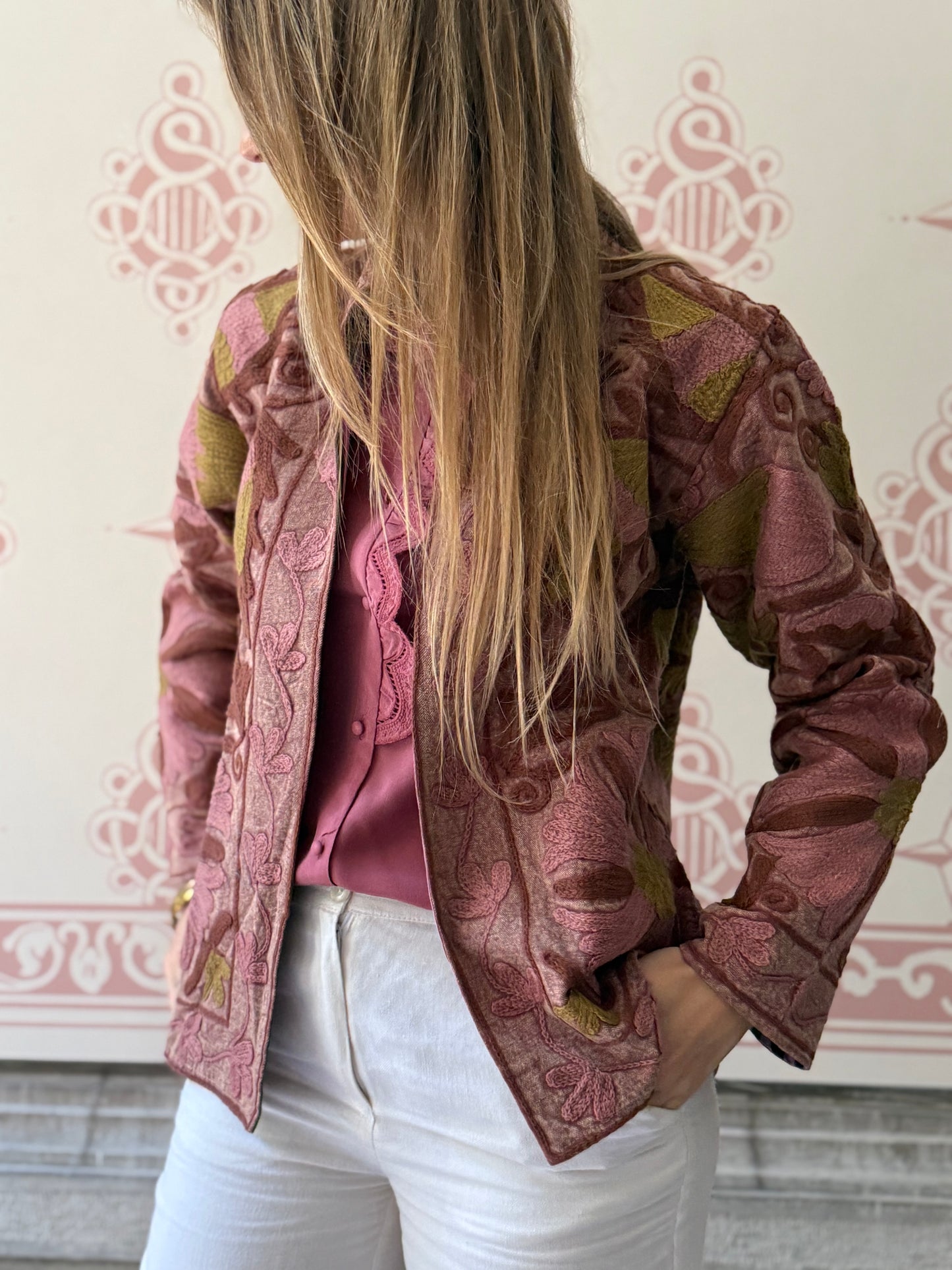 Cotton Suzani Jacket Embroidered Reversible
