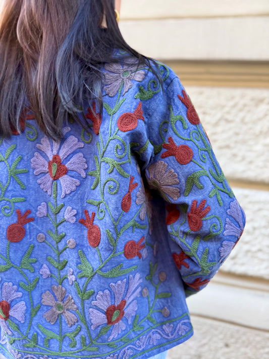 Cotton Stone Washed Suzani Jacket Embroidered