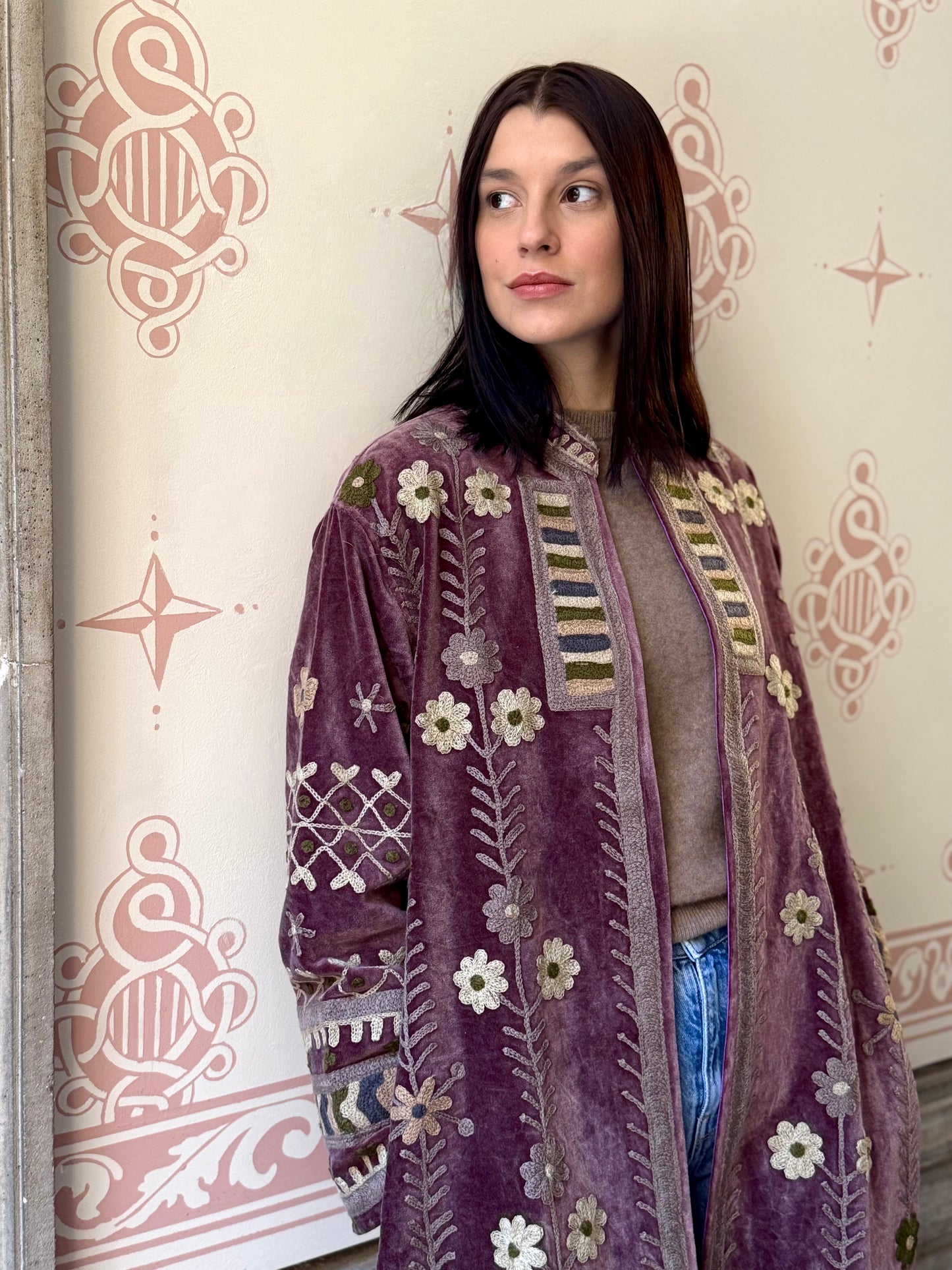 Velvet Embroidered Coat