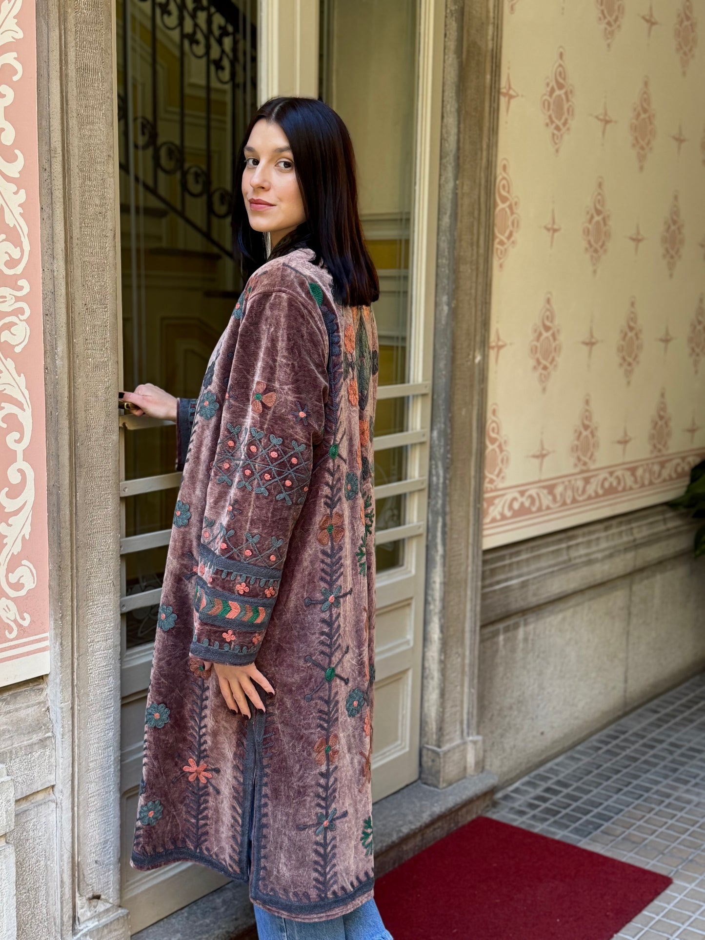 Velvet Embroidered Coat