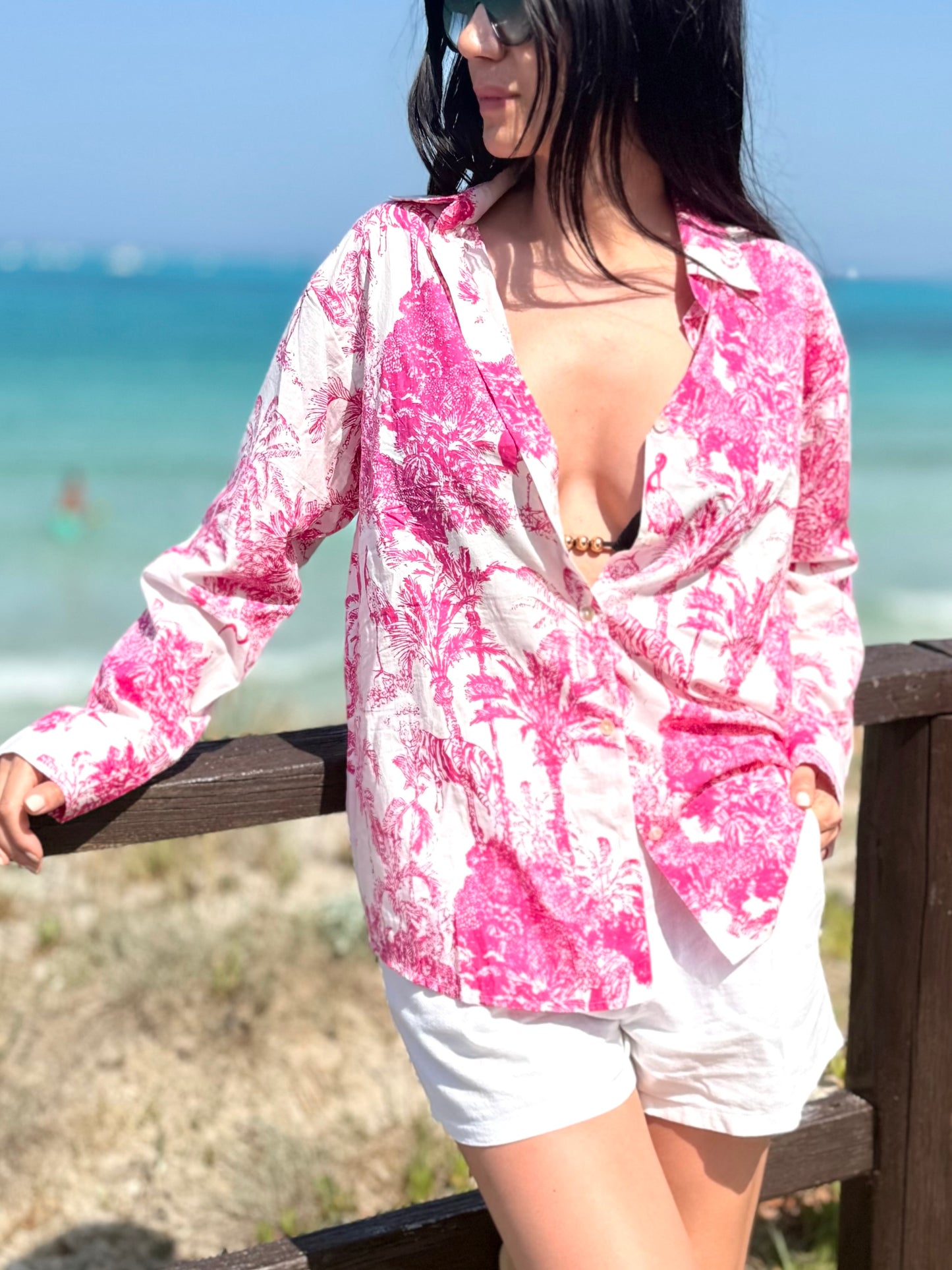 Lightweight Cotton Shirt - Jungle Fuchsia