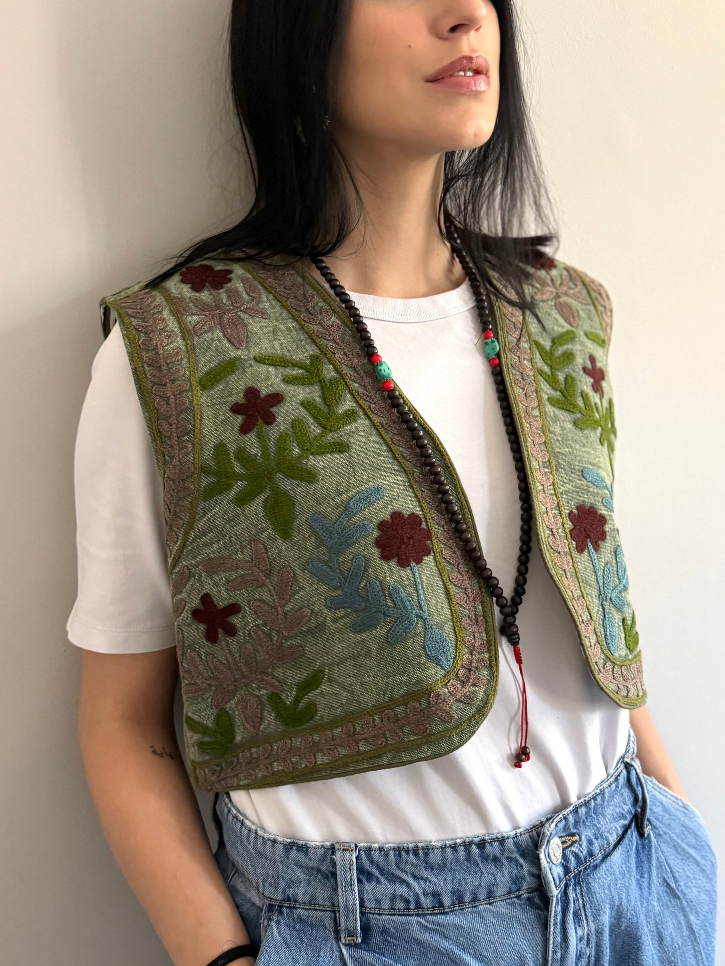 Cotton Boho Embroidered Vest