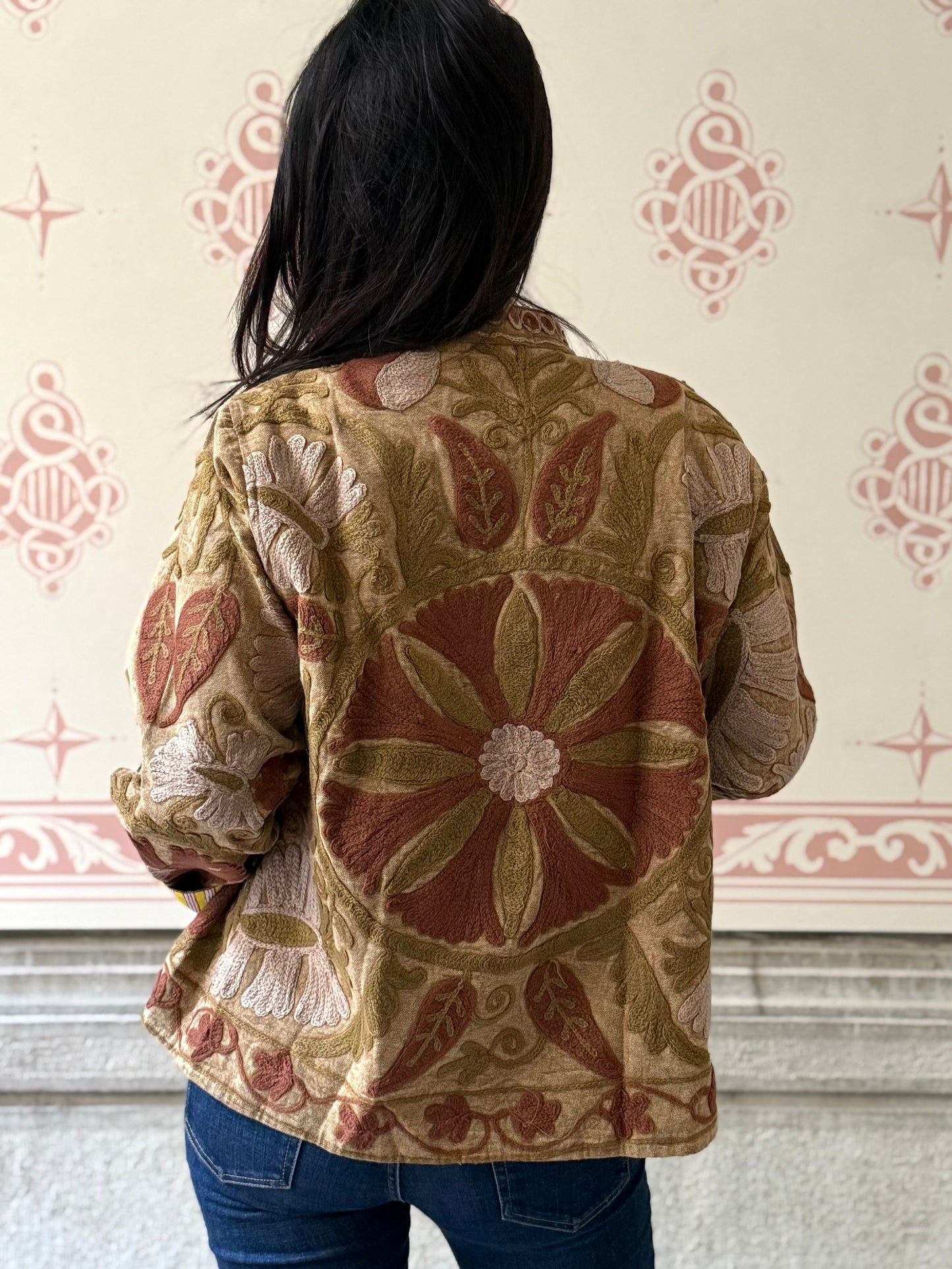 Cotton Suzani Jacket Embroidered Reversible
