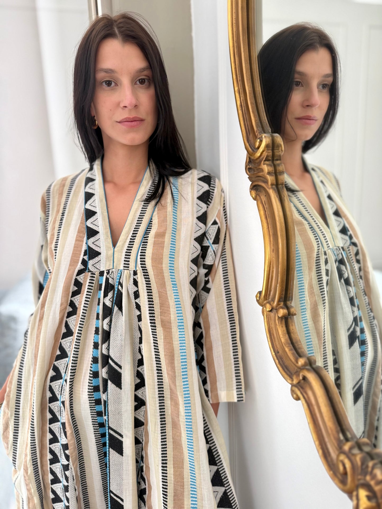 Eve Long dress in Jacquard fabric